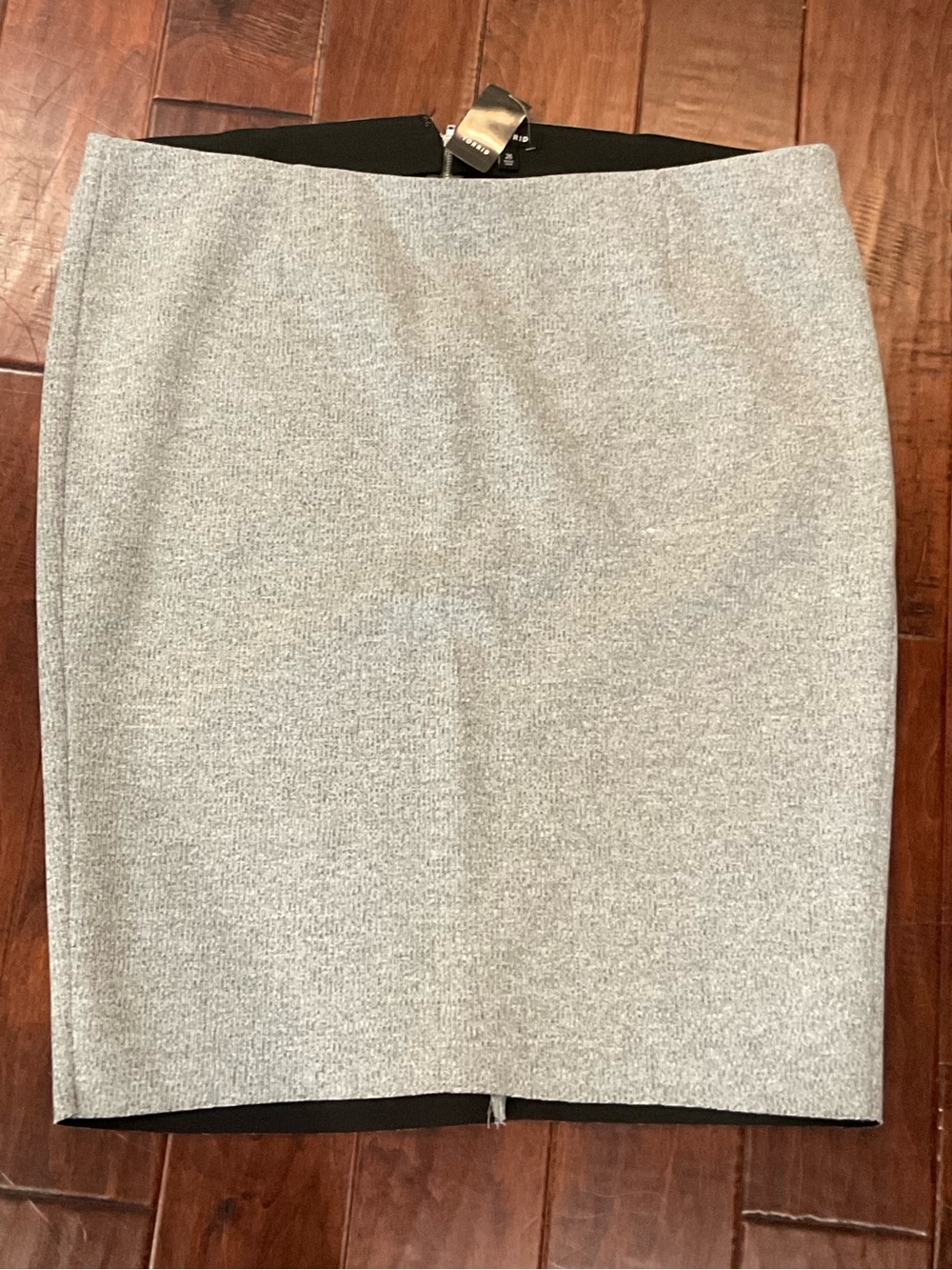 Torrid Midi Studio Double Knit Pencil Skirt in heather grey.